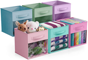 Sorbus 11-inch storage bin with clear window for quick item visibility.