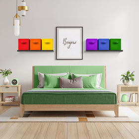 Sorbus six-pack colorful cubes neatly stored on a shelf.