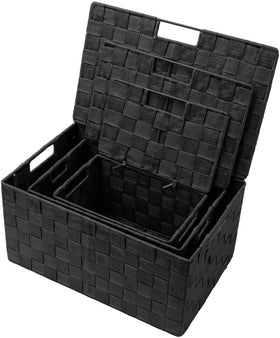 Sorbus basket built-in handles close-up, showing easy transport between rooms.