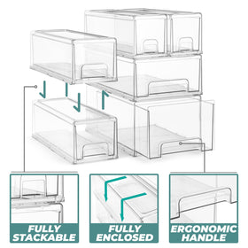 Sorbus clear plastic drawer-handles close-up highlighting sturdy, smooth-slide action
