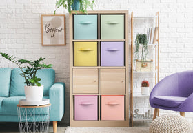 Sorbus closet organizer bins for clothes and linens.