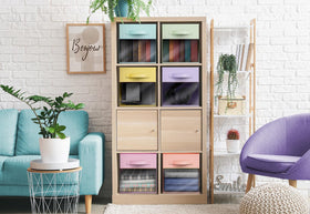 Sorbus closet-bin fits shelves for seasonal apparel and accessories.