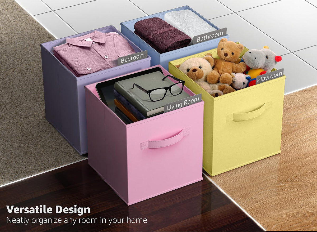 Sorbus collapsible storage cubes space-saving design.