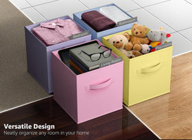 Sorbus collapsible storage cubes space-saving design.