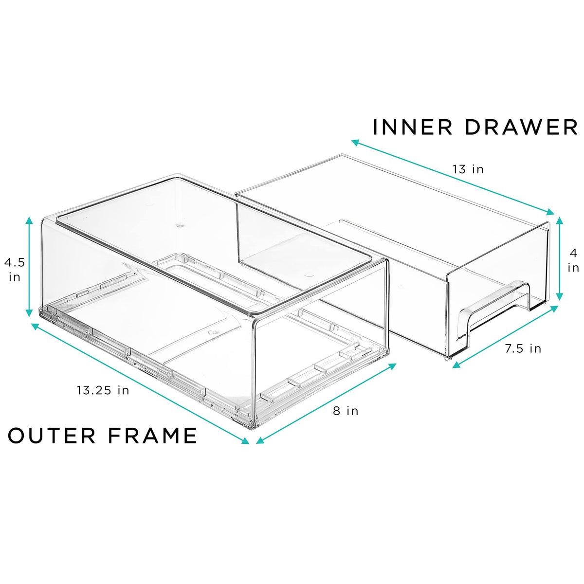Sorbus drawer pull handles close-up highlighting smooth operation