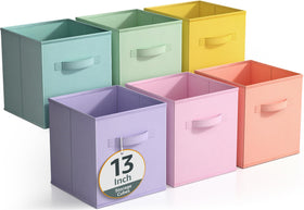 Sorbus fabric storage cubes foldable bins keep shelves tidy and accessible.