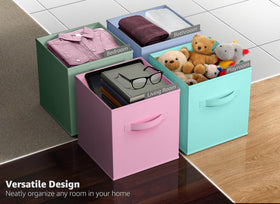 Sorbus 11-inch storage baskets fit on shelves and desks