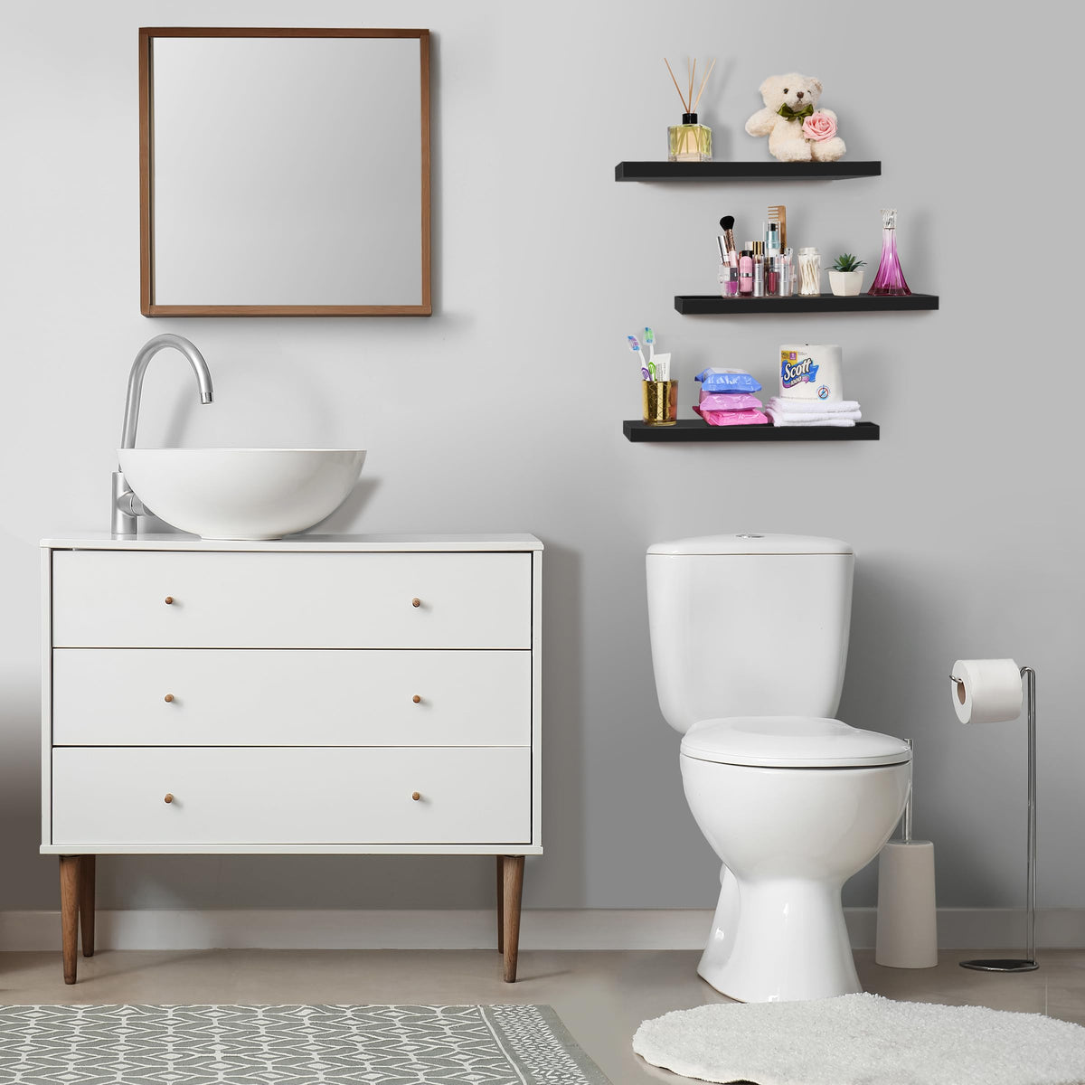 Sorbus 24in photo frames showcase shelf offering gallery-like display and organization.