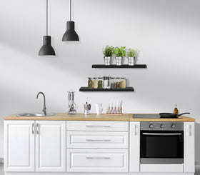 Sorbus wall brackets hidden for secure mounting and uncluttered floating look.