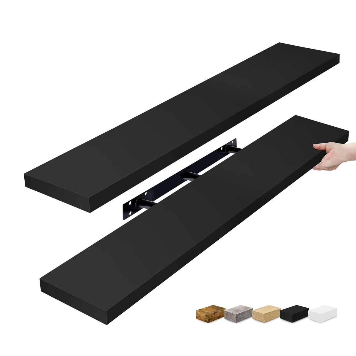 Sorbus 48 inch wall shelf with invisible brackets for a clean look
