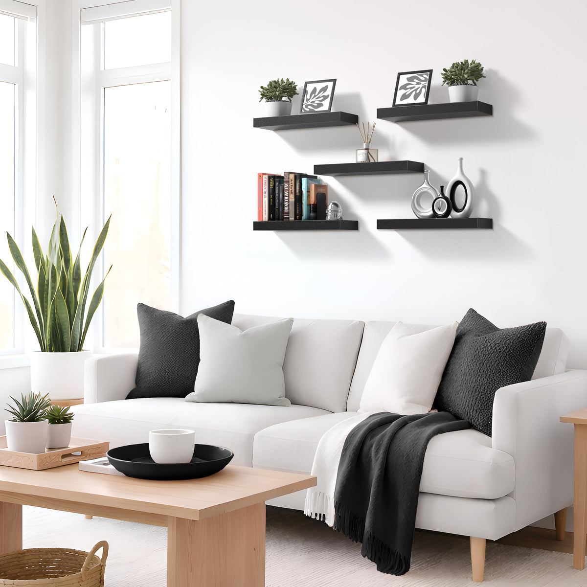 Sorbus durable MDF shelf with black finish for daily use