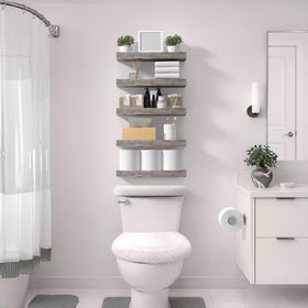 Sorbus gray front-closeup of durable MDF shelf with invisible mounting