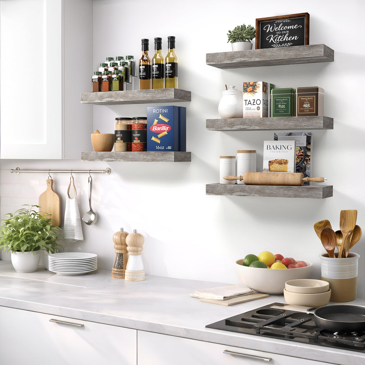 Sorbus kitchen setup featuring shelf for jars and spices