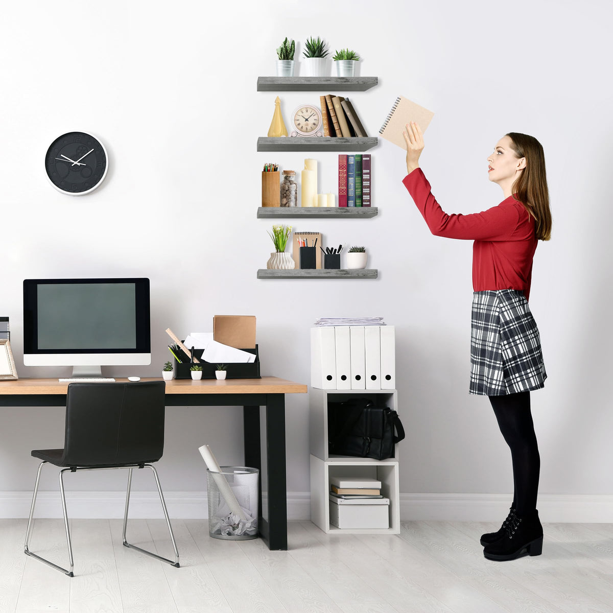 Sorbus office shelf adds storage for documents and small office items