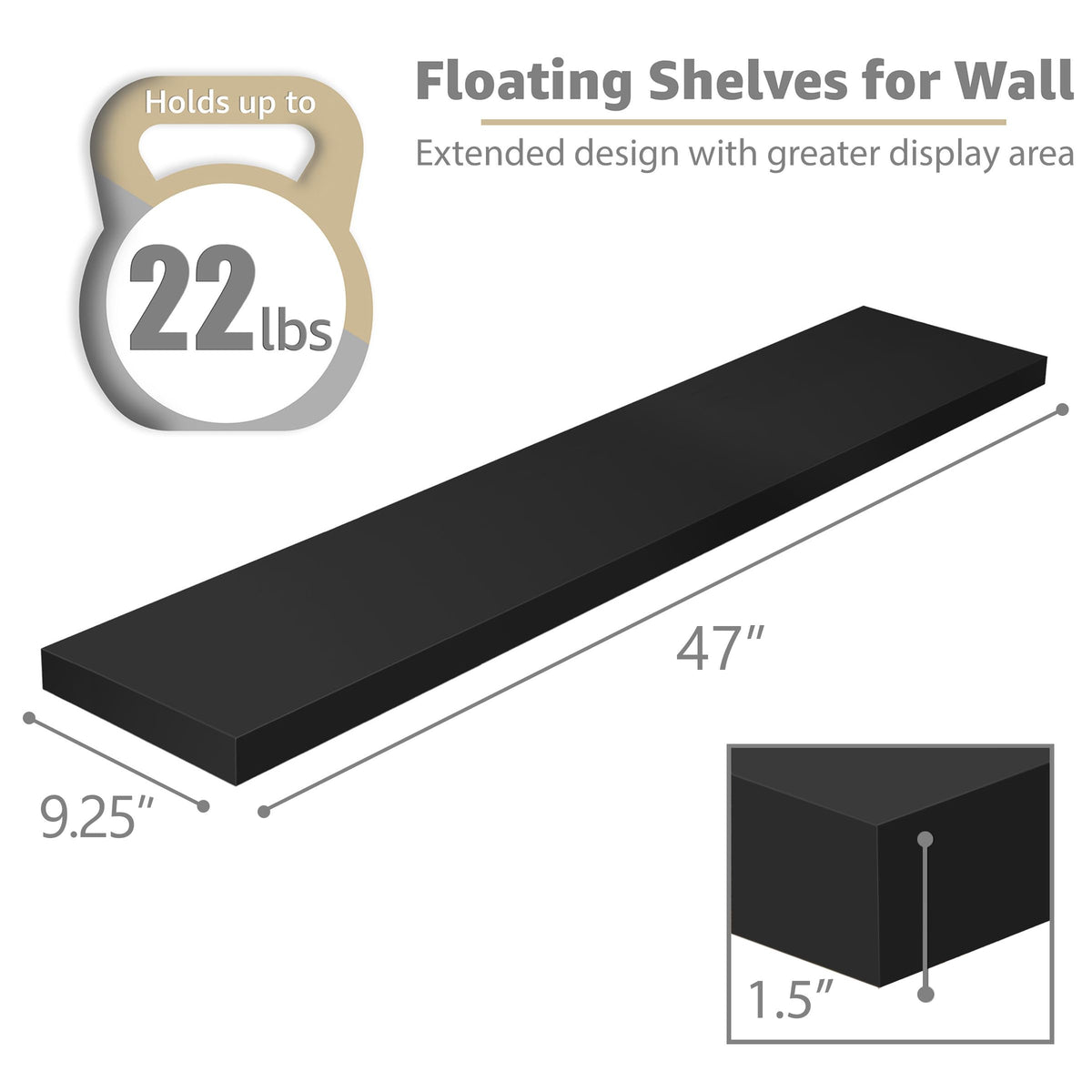 Sorbus floating shelves wall 48-inch assembly hardware highlights easy mounting.