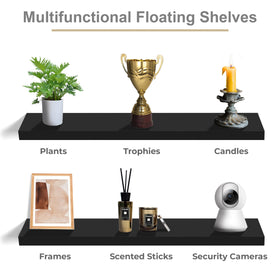 Sorbus floating shelves wall bathroom-organizer provides neat display and quick reach.
