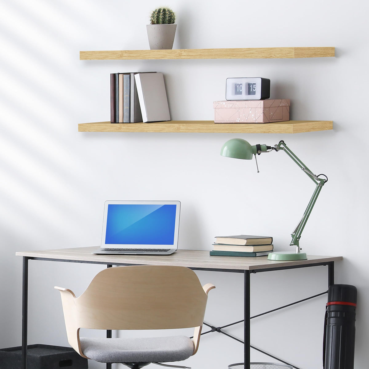 Sorbus floating shelves showing invisible brackets for a clean mount