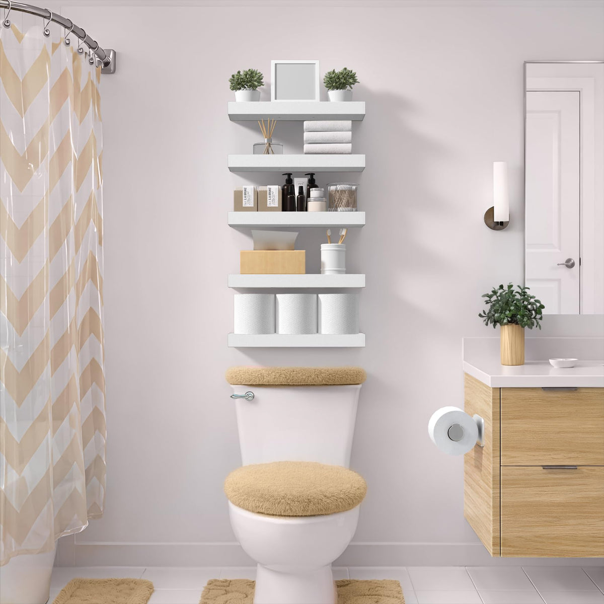 Sorbus kitchen display shelf holding spices and jars in style