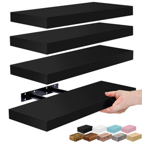 Sorbus floating shelves wall-mount assembly with invisible brackets for a clean display