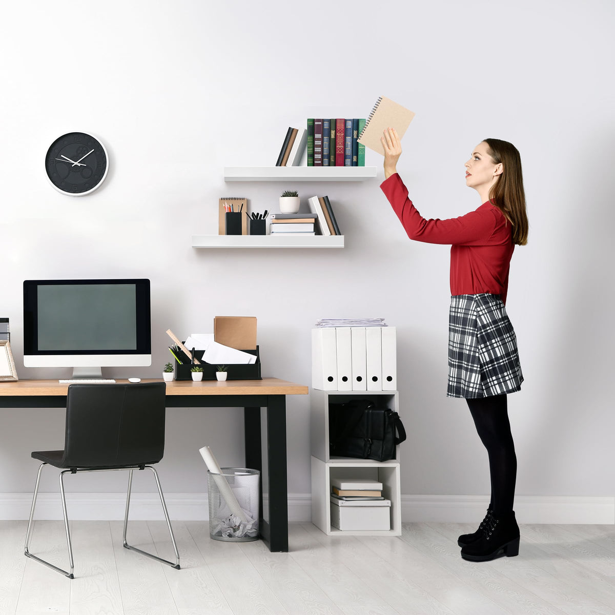 Sorbus space-saving shelf demonstrates clutter reduction in small rooms