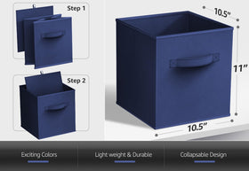 Sorbus navy blue storage cubes with two handles for easy transport.