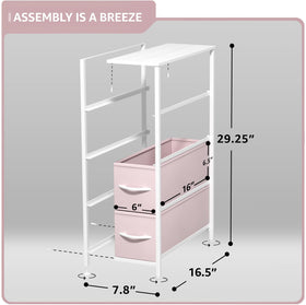 Sorbus Kids Narrow Dresser sturdy steel frame closeup for stability