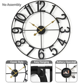 Sorbus 24in dining room clock over the table creates a focal point.