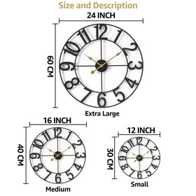 Sorbus wall clock with center back keyhole hanging for simple installation.