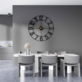 Sorbus 24in kitchen wall clock on a bright wall adds industrial charm.