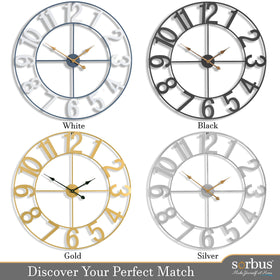Sorbus office wall clock provides quick time reference for focused work.