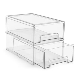 Sorbus clear stackable drawers front view for closet visibility and access
