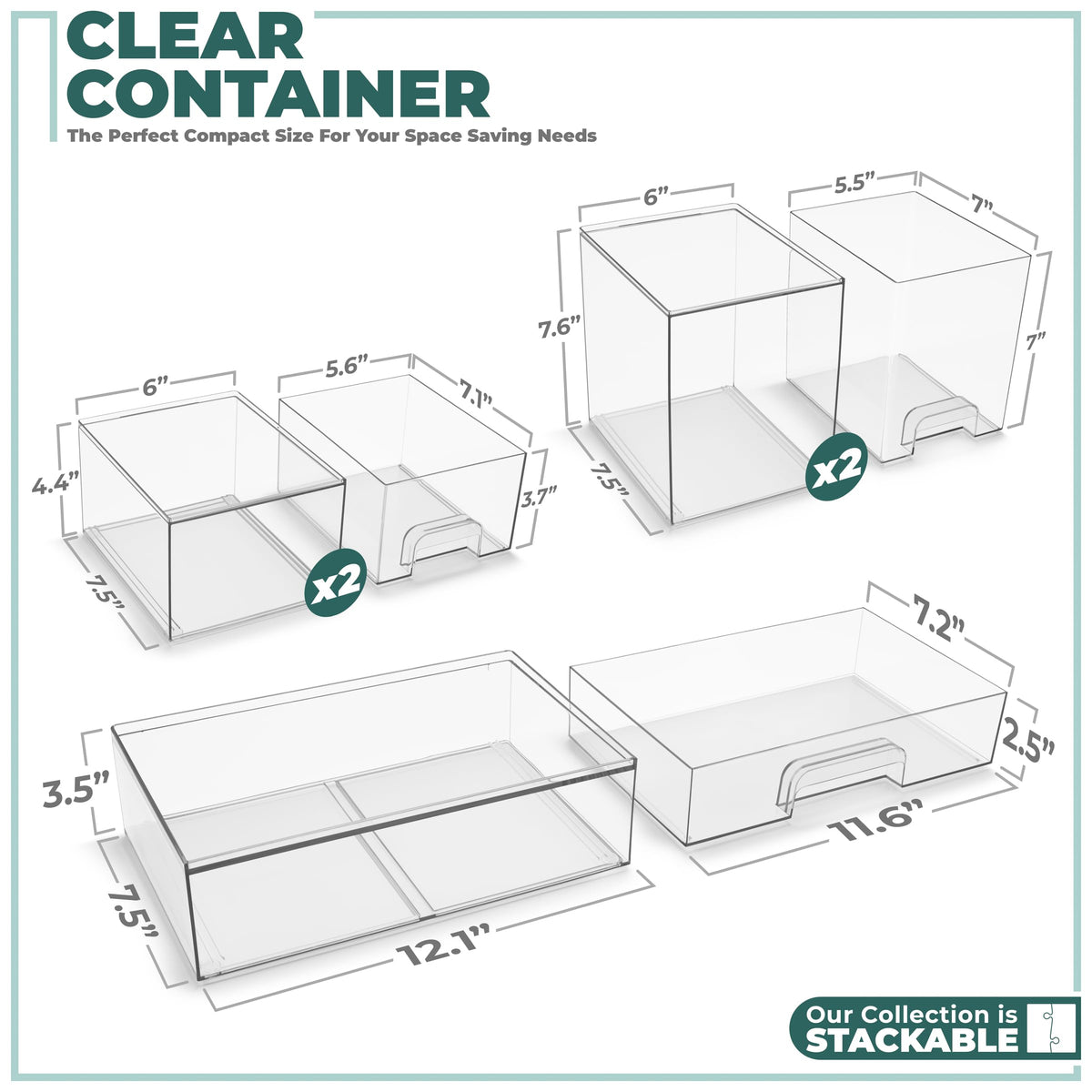Sorbus Stackable Drawers transparent design offers instant item visibility