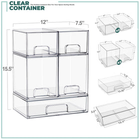 Sorbus Stackable Drawers kitchen configuration keeps pantry essentials visible