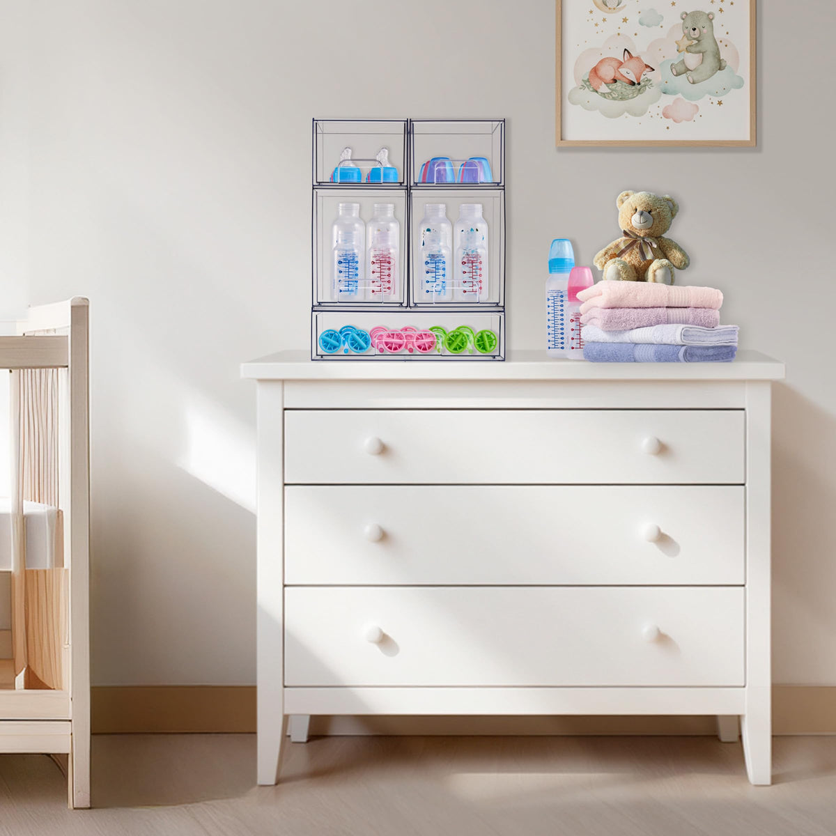Sorbus Stackable Drawers clear makeup drawers help you find cosmetics quickly