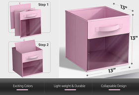 Sorbus storage bin with sturdy handle enables easy transport.
