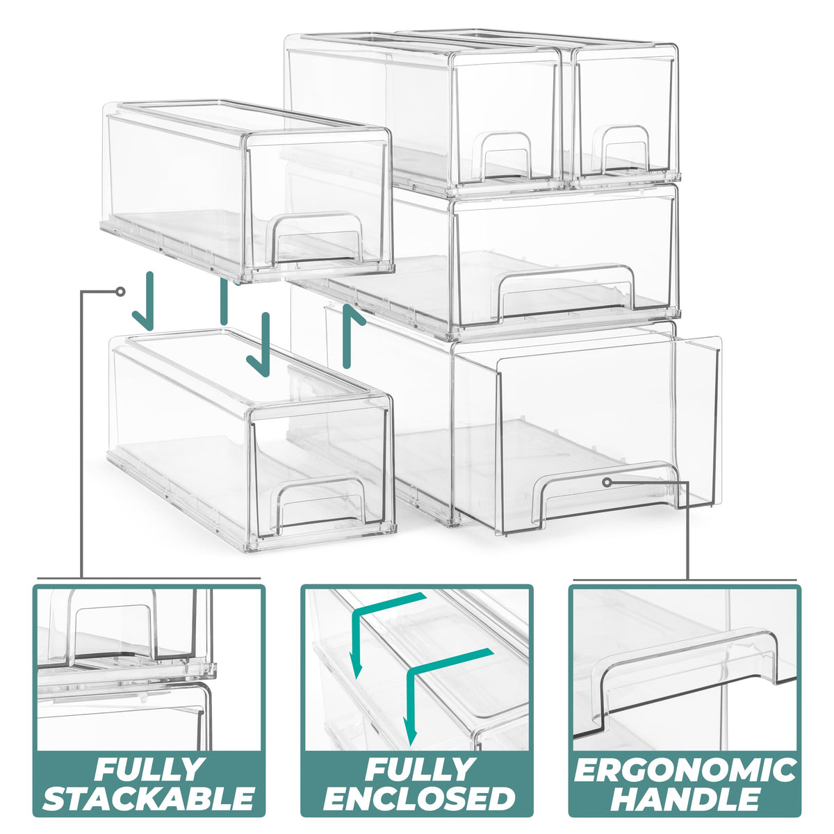 Sorbus transparent plastic drawers providing quick visibility in closet