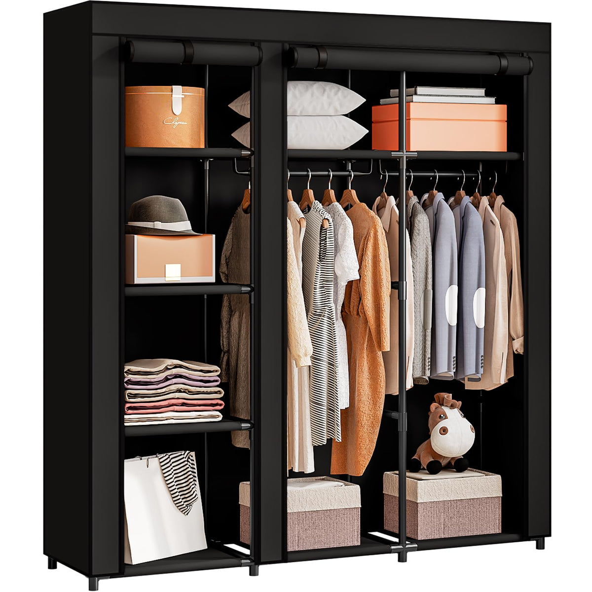 SORCEDAS 51-inch wardrobe assembly highlights a sturdy frame for lasting use