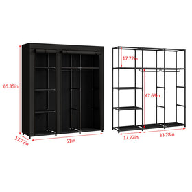 SORCEDAS double hanging rods enable convenient garment organization and easy access