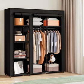 SORCEDAS metal-frame wardrobe demonstrates high bearing capacity for heavy coats