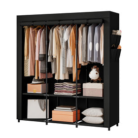 SORCEDAS portable closet frame shows sturdy metal construction for durable storage.
