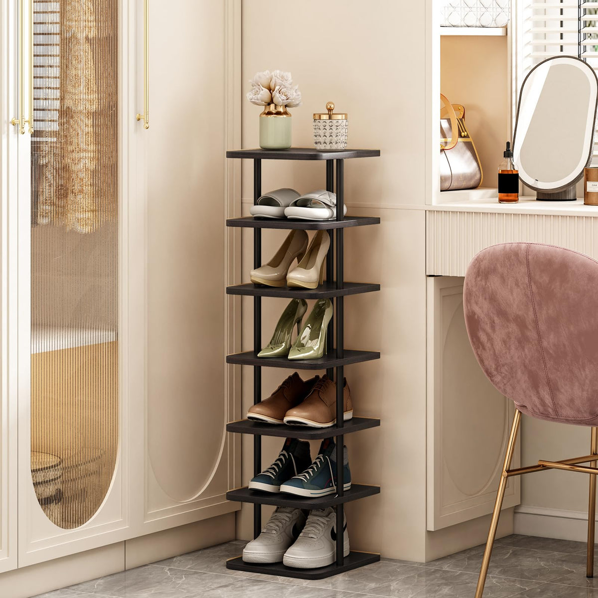 SORCEDAS wooden shoe storage assembly parts and quick setup