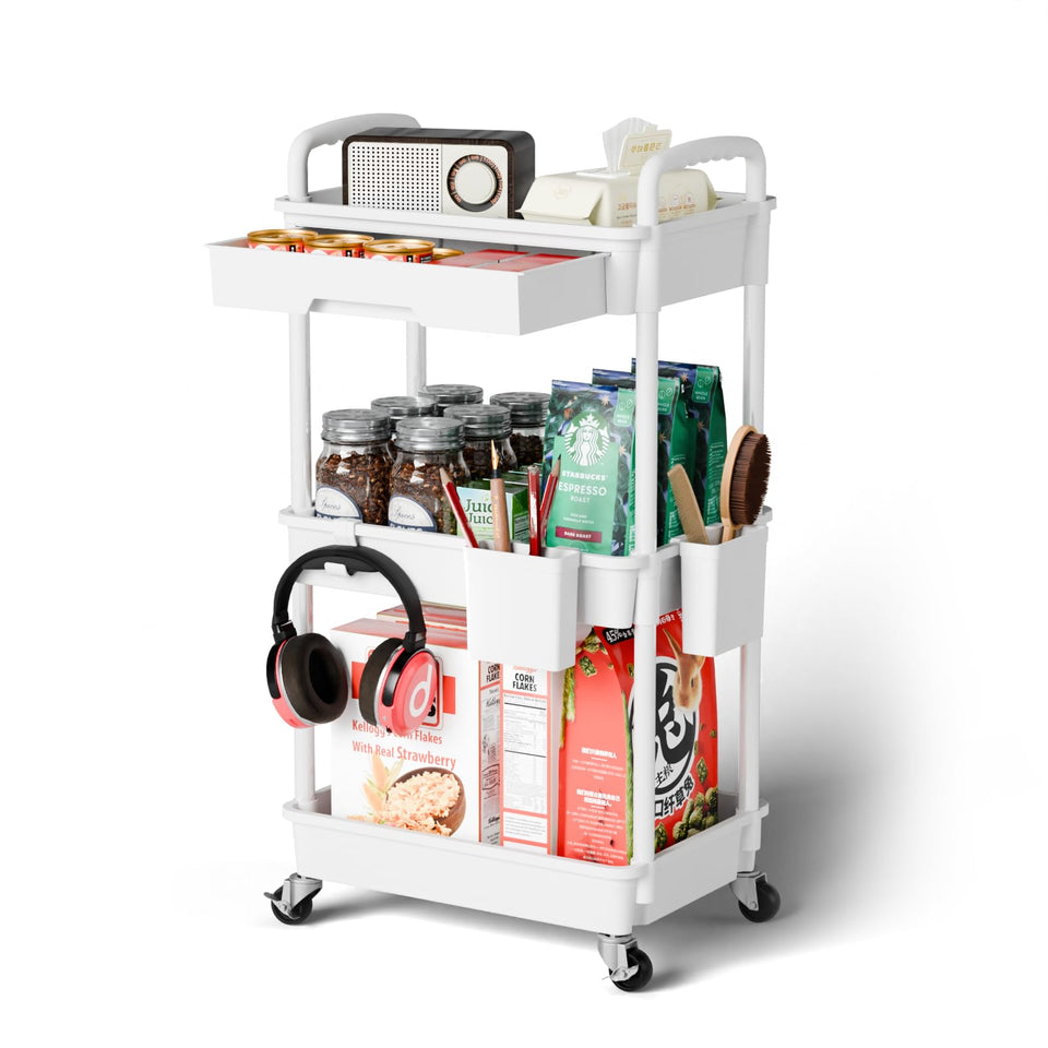 Sorgion 3-tier cart top tray for easy reach items.