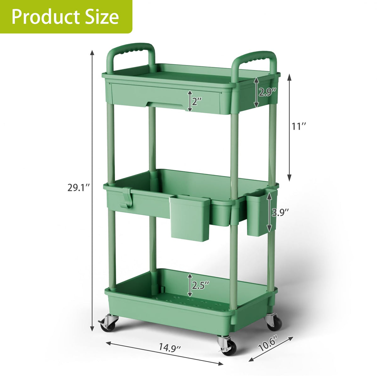 Sorgion 360-degree casters enable smooth, silent maneuvering.