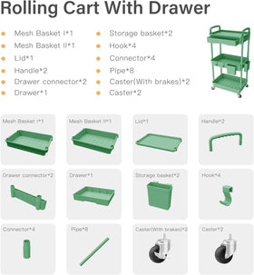 Sorgion versatile storage cart serves laundry, craft, or snack stations.
