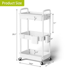 Sorgion cart with 360-degree wheels and lockable brakes for easy movement.