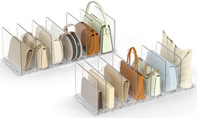 SortNStore bag organizer keeps purses upright for tidy closet storage