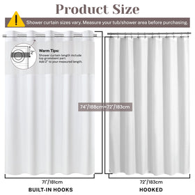 SORTTO 71x74 inch size fits most showers for comfortable coverage