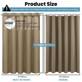SORTTO 71x74 curtain fits standard shower openings and provides coverage