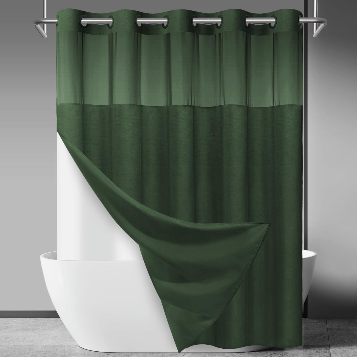 SORTTO No Hook Slub Textured Curtain close-up highlights premium fabric and hotel-grade texture.