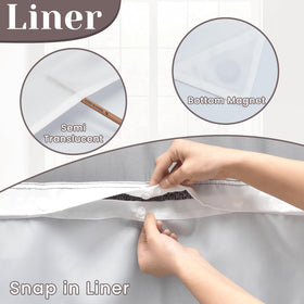 SORTTO Snap-in liner with curtain demonstrating quick maintenance.